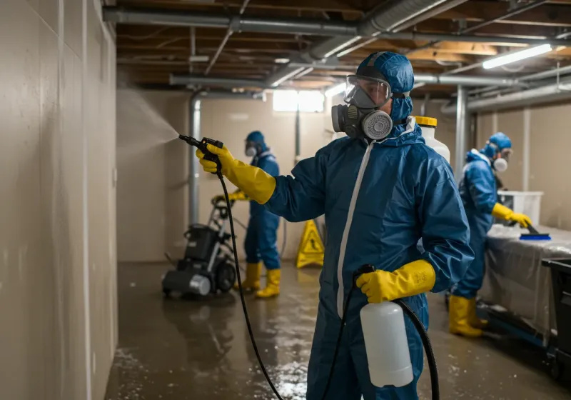 Basement Sanitization and Antimicrobial Treatment process in Denton, NC